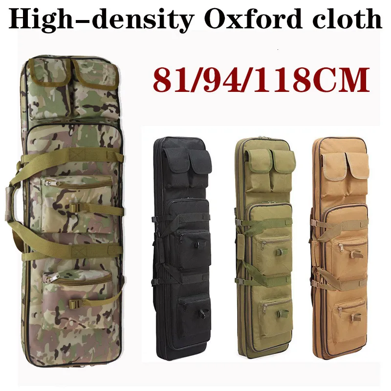 Sacos ao ar livre 81 94 117cm Saco Tático Caça Sniper Rifle Acessórios Militares Transportando Arma Proteção Mochila Pesca 230907