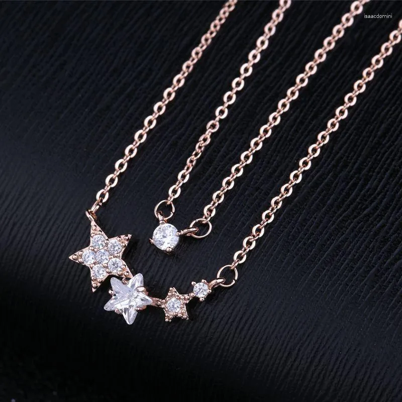 Pendentif Colliers Collier de charme de mode CZ pavé Amérique Brésil Joyeria Accessoires Femmes Colar Rose Gold Bijoux remplis pour le mariage