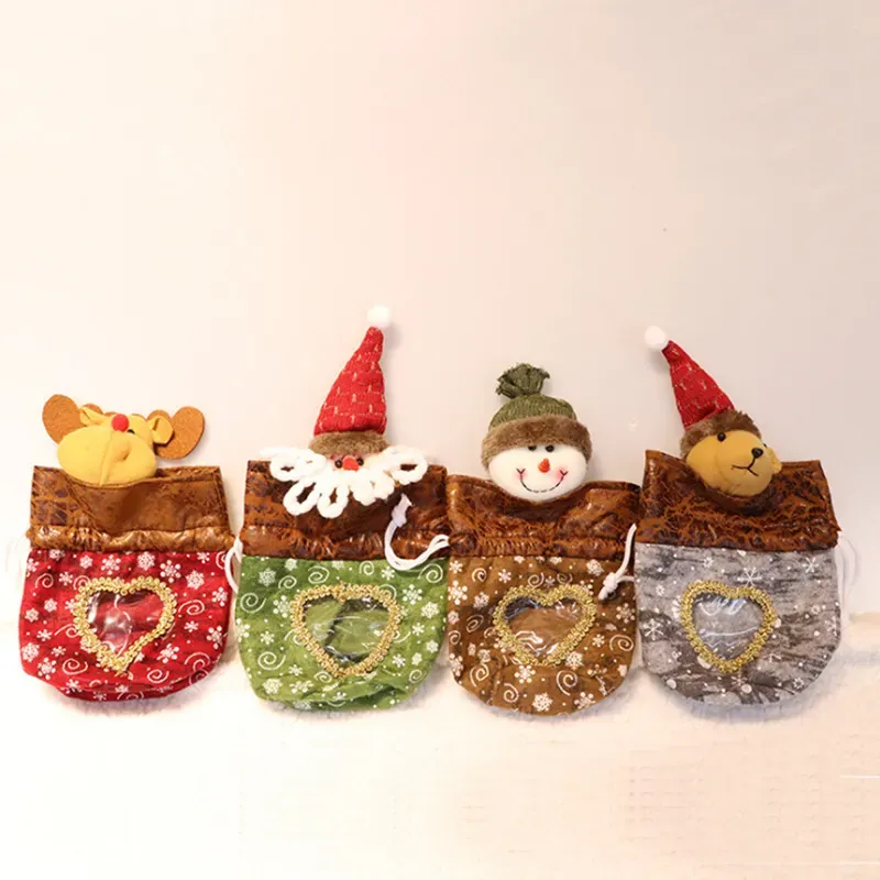 Christmas Gift Bags Hollow Pattern Christmas Bag Santa Gifts Candy Handbag Decorations w-01123