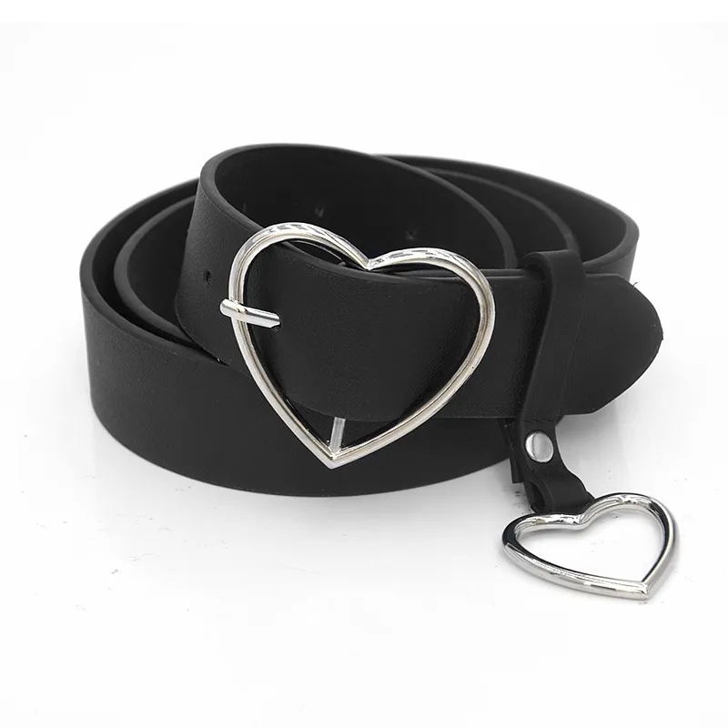 Heart Buckle Belt: Ladies Fashionable Leather Belt with Adjustable