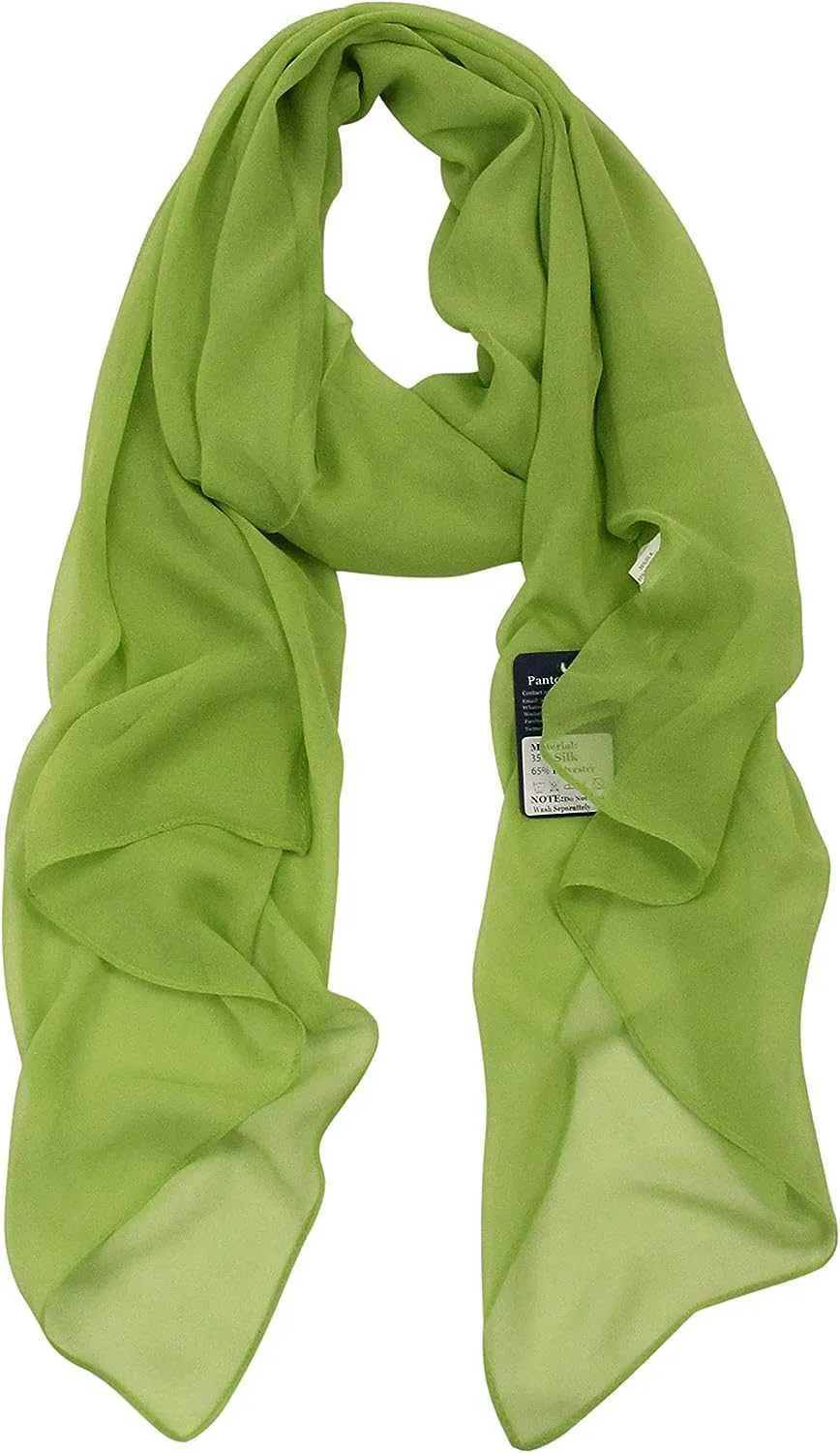 Foulards PANTONIGHT Écharpe longue transparente en mousseline de soie pour femmeLF2030908