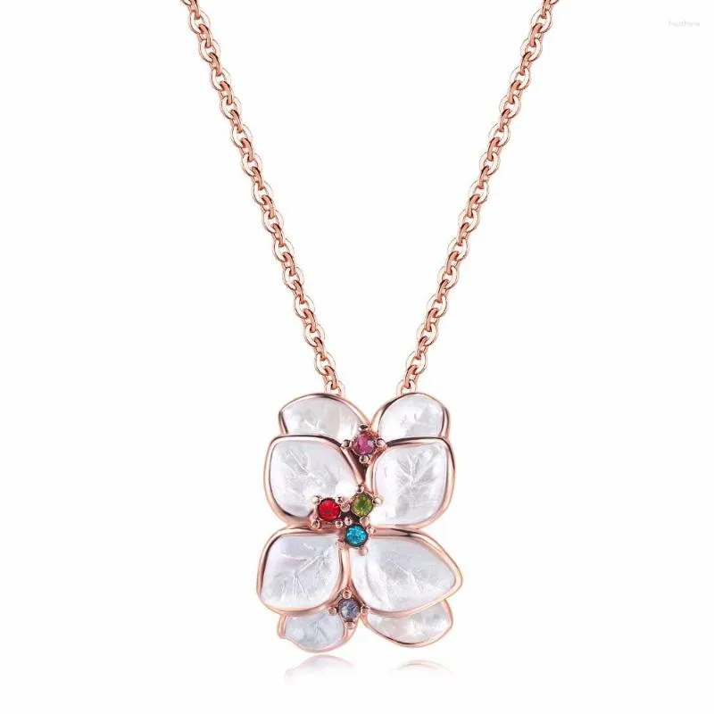 Pendant Necklaces Vintage Black Oil Drip Leaves Style For Women Rose Gold Color CZ Christmas Fashion Jewelry N602