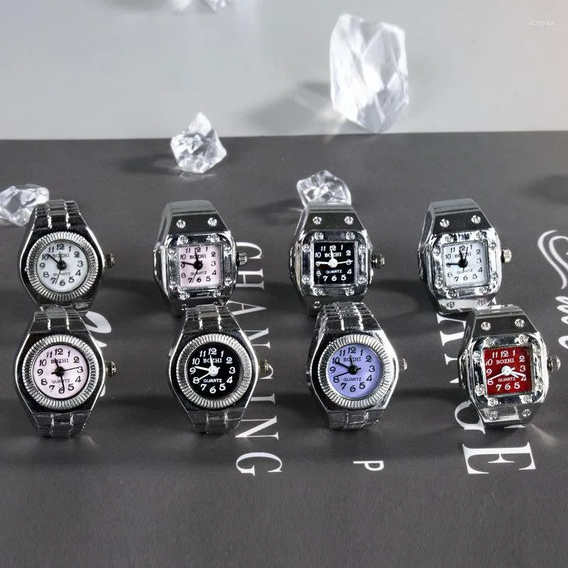 Montres-bracelets Mode Femmes Bague Montre Elliptique Stéréo Fleur Dames Clamshell Montres Anneaux Réglables Quartz Homme