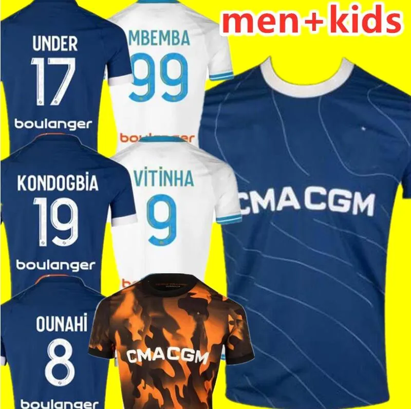 23 24 VITINHA soccer jerseys MarseilleS maillot foot MBEMBA CUISANCE GUENDOUZI NDIAYE CLAUSS AUBAMEYANG 2023 2024 football shirts men kids fans player NUNO HARIT 88