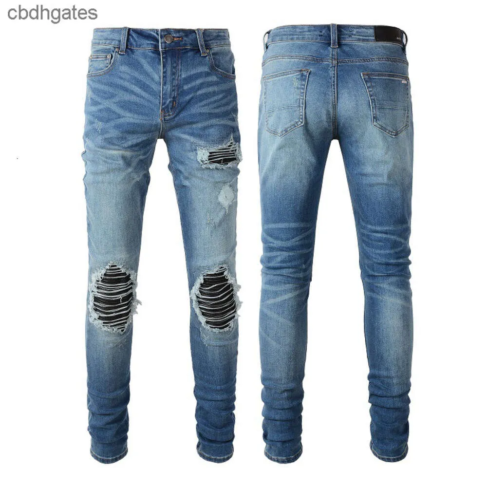 Qualità Pesante Perforato Demin 2023 Jeans Jean Moda Uomo Lavato Amiirii Uomo Alta Pelle Artigianale Viola 3 Jgcj