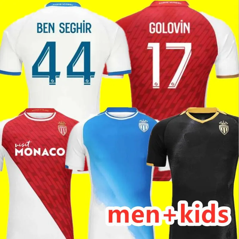 Maillot de Foot Monaco 22 23 Soccer Jersey as Ben Yedder Minamino Volland Boadu Exlolo Martins Diatta Fofana Camara Matazo Disasi Football Shirts Men Kid Kit