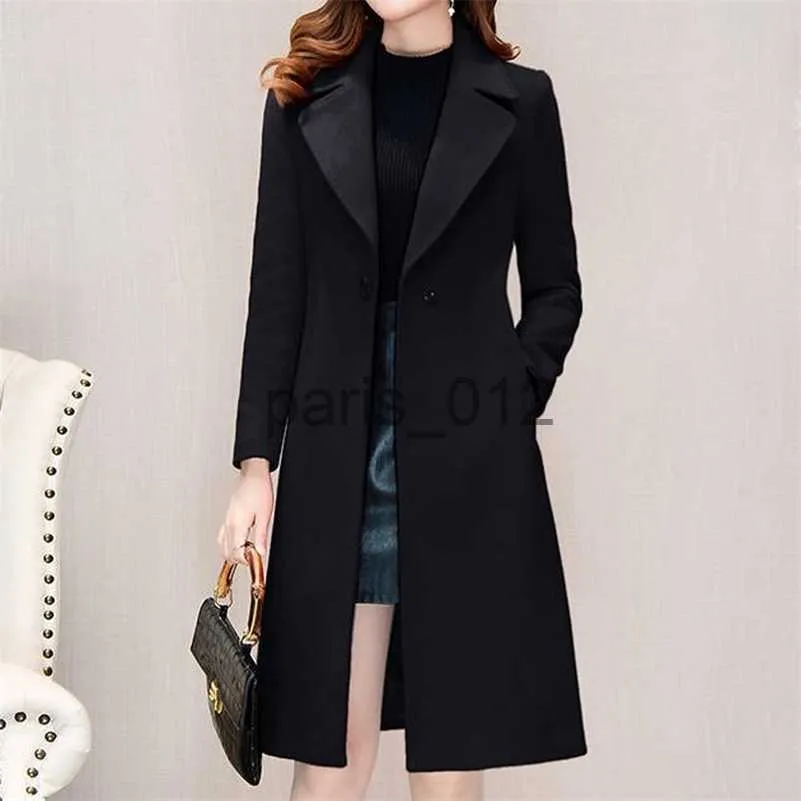 Umitay Fall Wedding Guest Dress Women's Long Windbreaker Temperament Solid  Velvet Long Sleeved Buttoned Coat Jacket