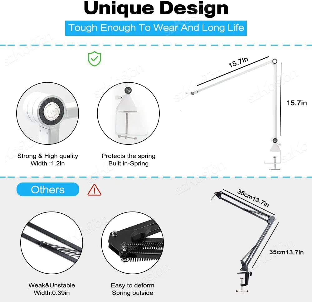 FIFINE Adjustable Low-profile Arm Microphone Stand with Cable  Managment/Desk Mount, Suspension Boom for K688