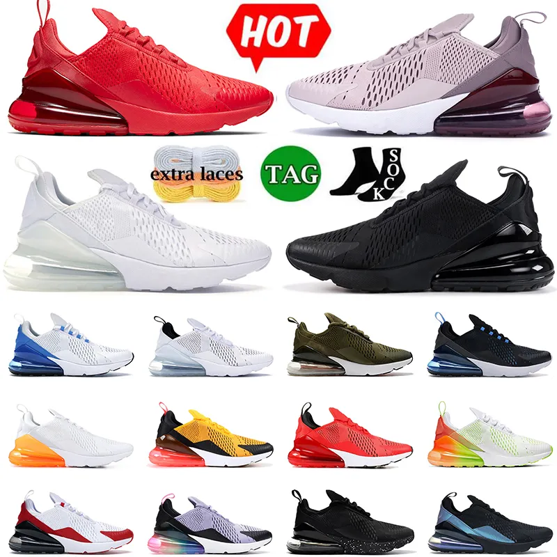 2023 Designer 270 270s Laufschuhe Herren Damen Trainer Triple Red Black Volt University Blue Rainbow Metallic Gold USA Sports Sneakers Walking Jogging Größe 13