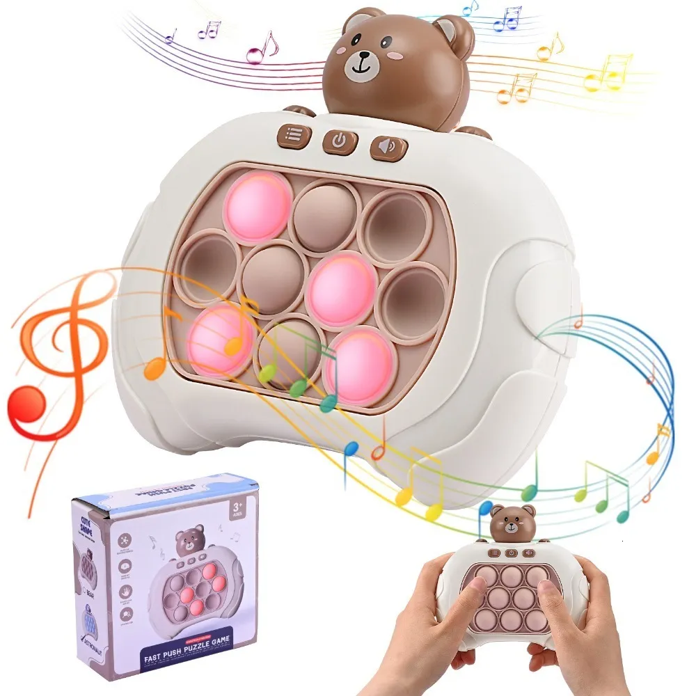 Jouet de décompression Jeu de poussée rapide Pop Up Fidget Bubble Électronique Pop Jeu Lumière Jouets anti-stress pour adulte Enfant Cadeau de Noël Jouets sensoriels 230908