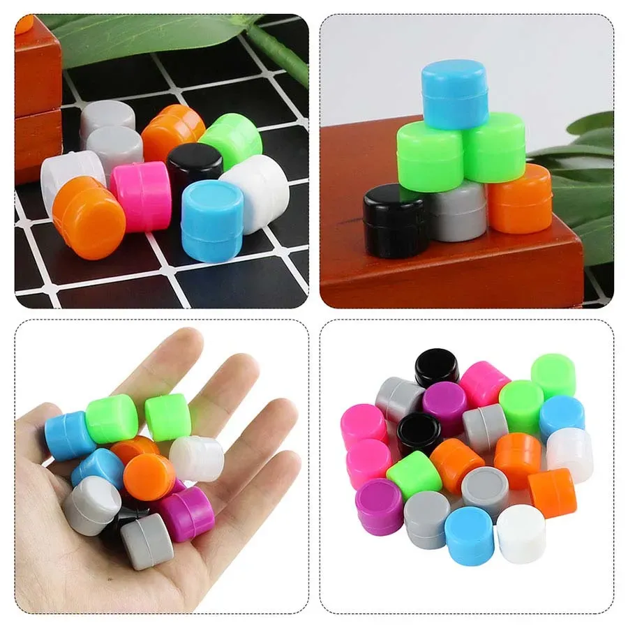 Super Mini jar 1ML silicone wax dabber rig containers MOQ=storage bottles use for organization random color