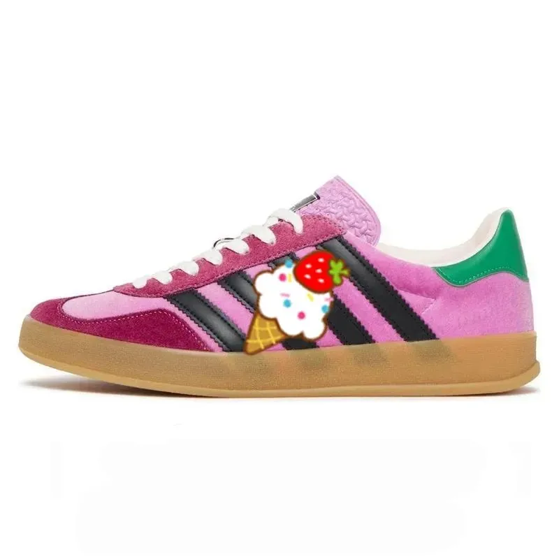 Designer skor casual skor plattform djärva rosa glöd puls mint rosa kärna svart vit solen super pop rosa nästan gula män kvinnor sport sneakers 1czp