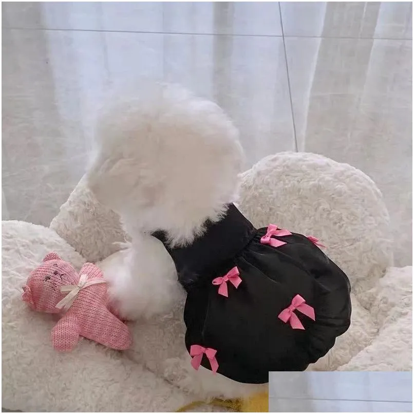 Hundebekleidung Sommerkleid Katze Spitzenrock Haustierkleidung Chihuahua Streifen Welpe Prinzessin Niedliche Kleidung Zubehör PS2069 Drop Lieferung Hom Dhax3