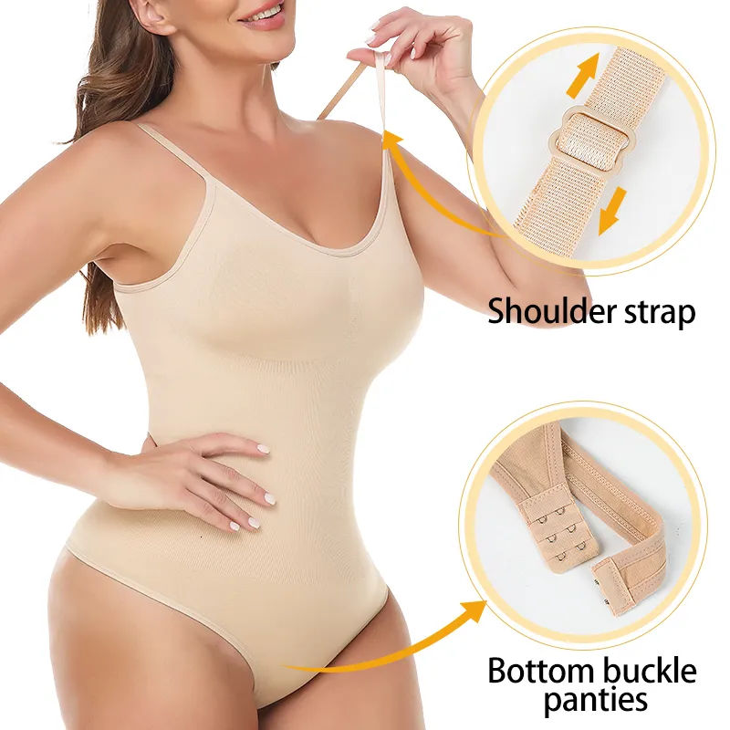 Womens Shapers Thong Bodysuit For Women Tummy Control Shapewear Seamless  Sculpting Body Shaper Sleeveless Tops Waist Trainer Slimmer From 14,97 €