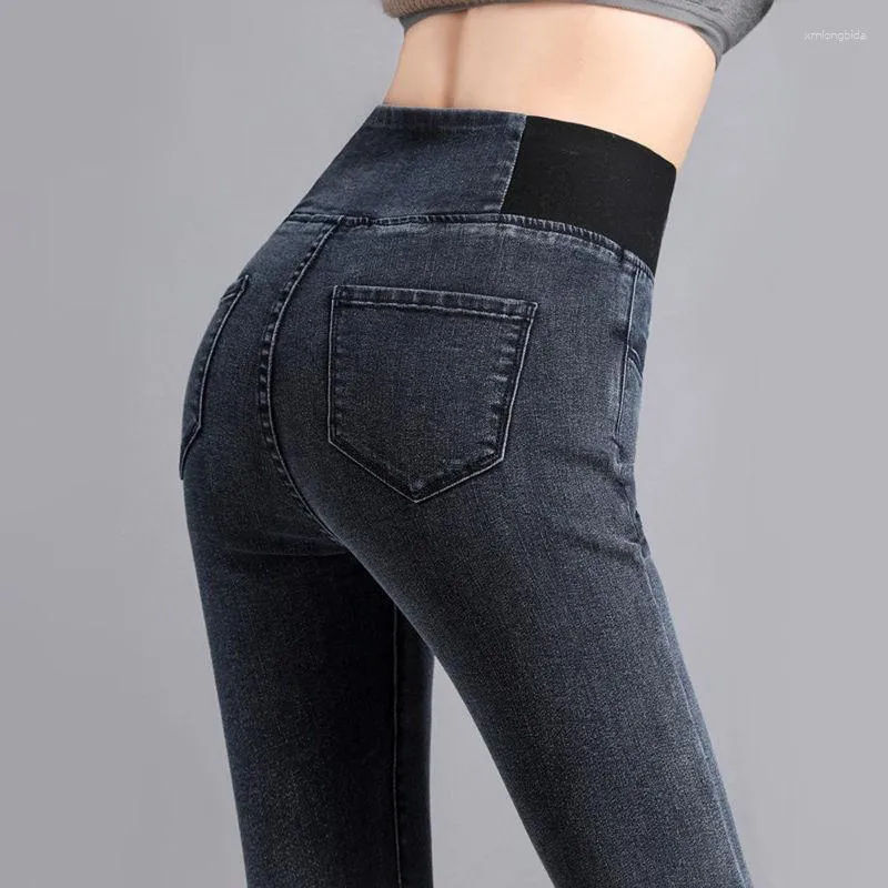 Jeans Para Mujeres Con Cintura Elástica: Pantalones Delgados De
