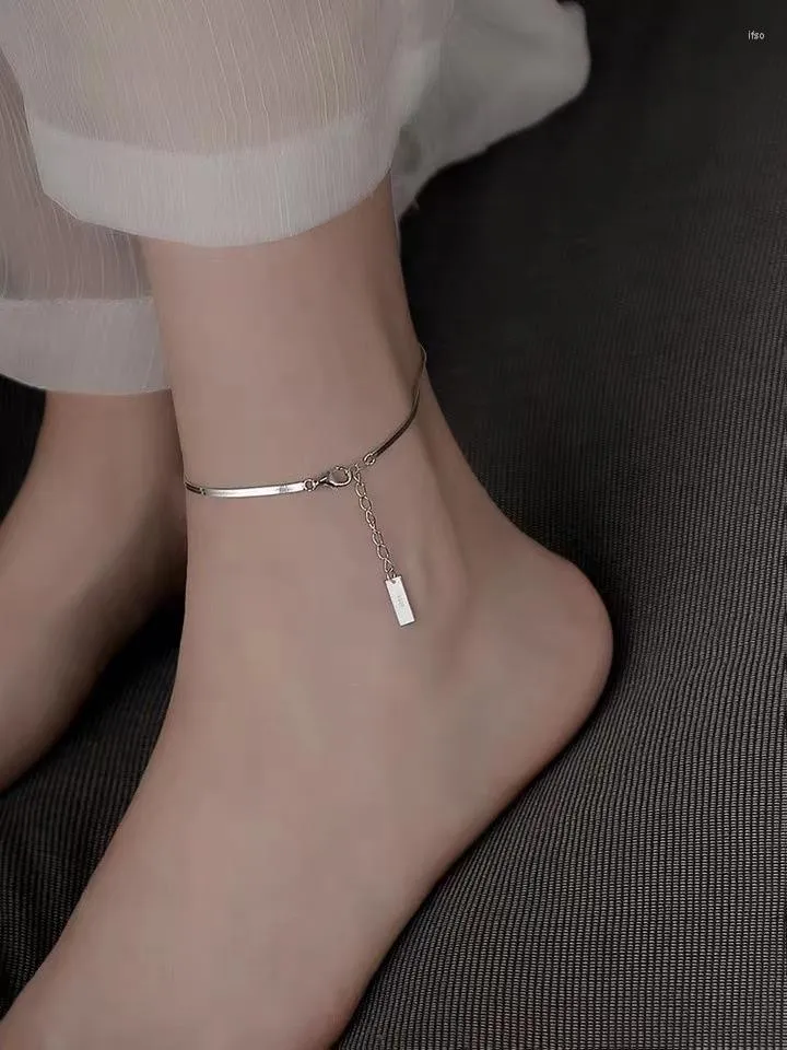 Anklets S925 Sterling Srebrna Bransoletka kostki dla kobiet 2023 Ins Cold Wind Stopy łańcuch nogi nogi Girl