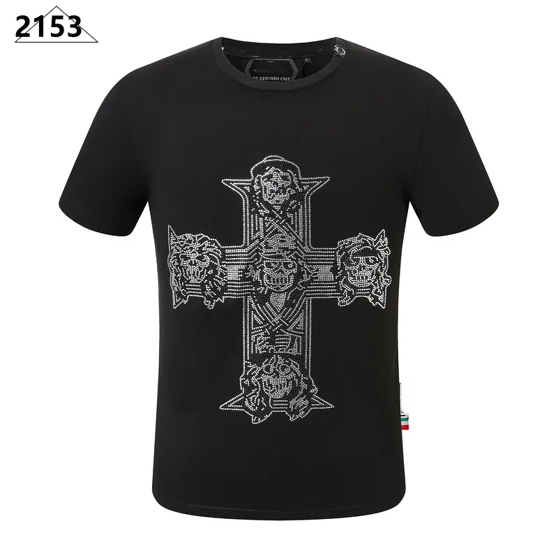 NOUVEAU STYLE Phillip Plain Hommes T-shirts Designer PP Crâne Diamant T-shirt À Manches Courtes Dollar Ours Brun Marque Tee Haute Qualité Crânes T-shirt Hauts SP2153