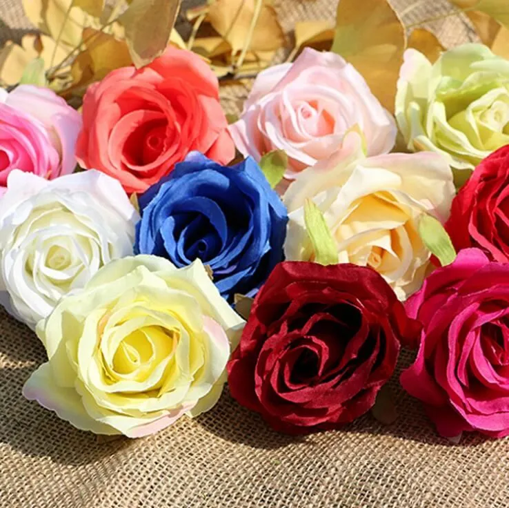 Silk rose head wholesale 3.14inch dia fake flowers high quality WR007