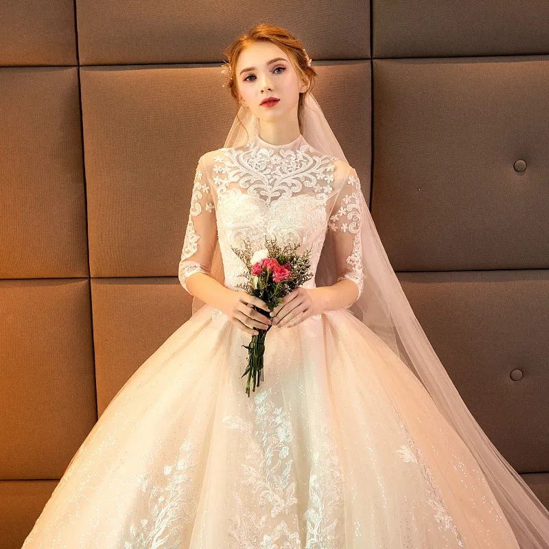 Sexy Lace Long Sleeve Wedding Dress, V Neck Ball Gown... From  Weddingpromgirl, $674.4 | DHgate.Com