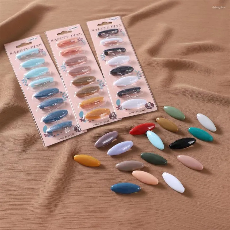 Brooches 8Pcs/Set Plastic Colored Safety Pins Headscarf Shawl Scarf Lady Muslim Hijab Clips Anti-Slip Pin Women Jewelry