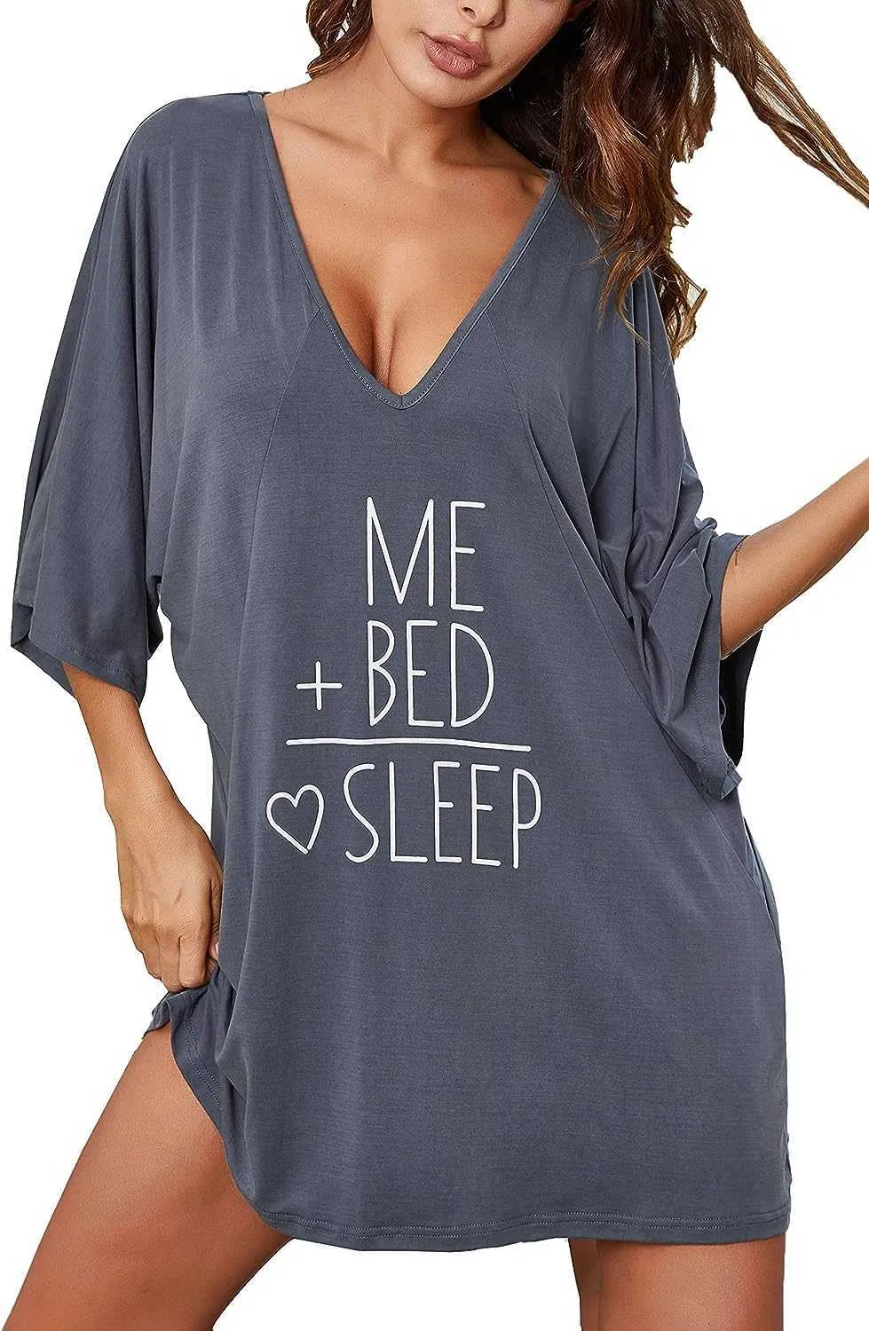 Sexy Pyjamas Ekouaer Women's Pajamas Deep V-neck Pajamas Batwing Pajamas Extra Large Pjamas S4XLLF230908