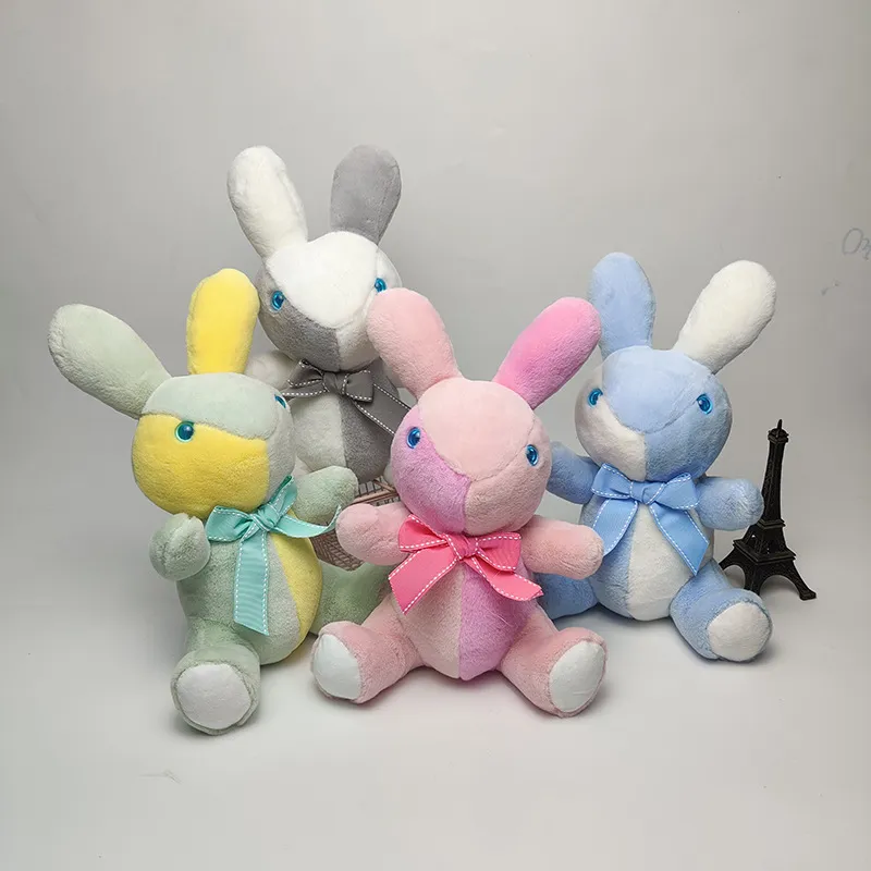 Wholesale cute colorful rabbit plush toys Children's game Playmate Holiday gift doll machine prizes