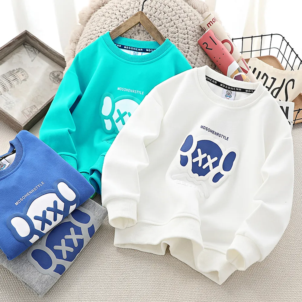 Hoodies Sweatshirts Jongens Sweatshirt Kinderen Lange mouwen Tieners Cartoon Gedrukt Top Tees 3 tot 14 jaar Katoenen kinderkleding Koreaanse stijl 230907