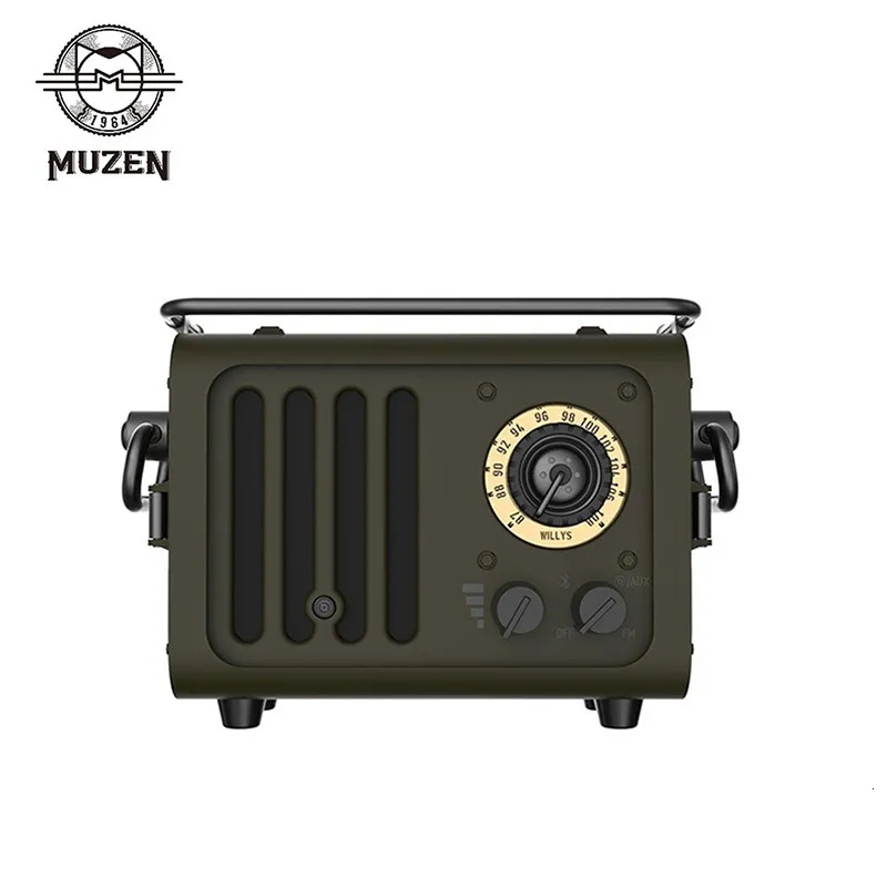 Sers portatile MUZEN Metallo Bluetooth Ser Radiooo WD101GN Radio FM stile retrò selvaggio per regalo creativo all'aperto 230908