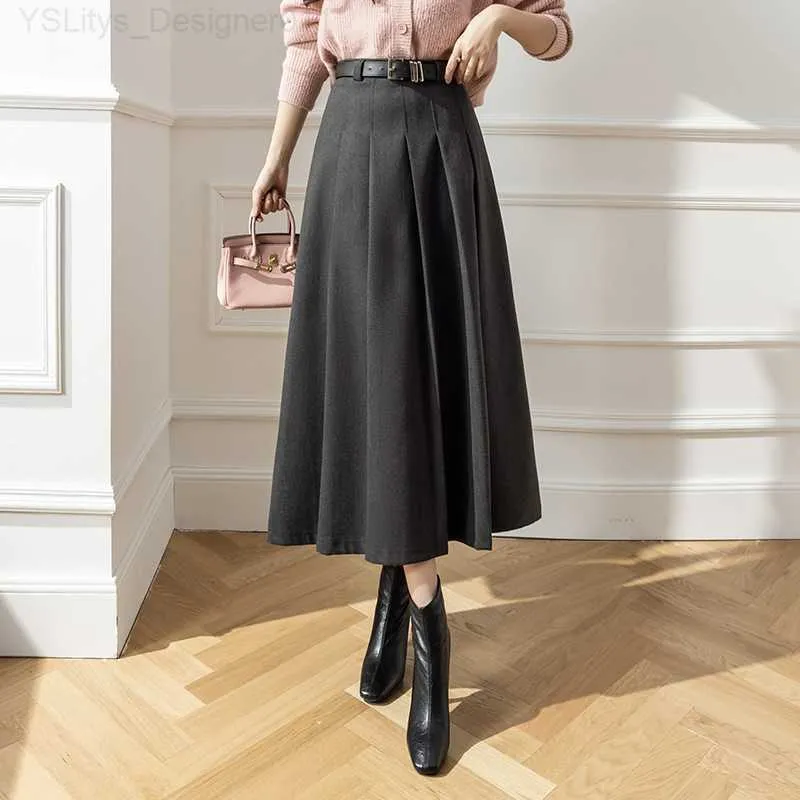 Long wool cheap skirt dress