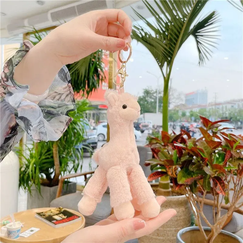 Cute Lovely Alpaca Keychains Plush Toy Japanese Alpacas Soft Stuffed Sheep Llama Animal Dolls keychain Doll 18cm