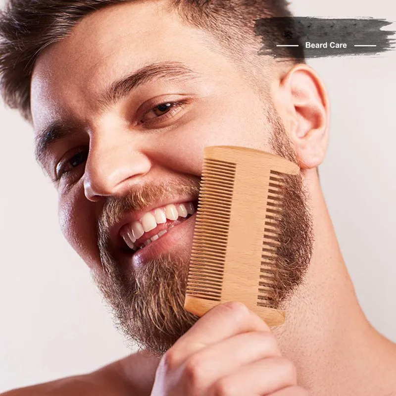 Party Favor Pocket Wooden Beard Comb Double Sides Super Narrow Thick Wood Combs Lice Pet Hair Tool Q563