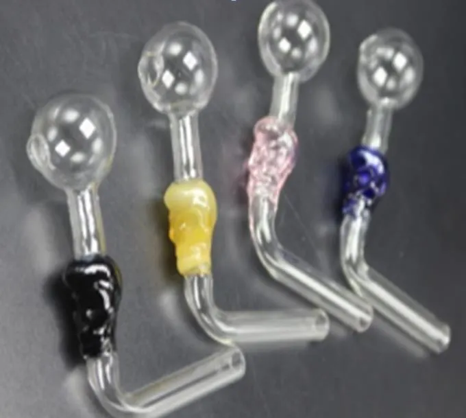 Cachimbos para fumar Tubo colorido de caveira de vidro Straigh Dab Acessórios para fumar Dicas de vidro para Dab