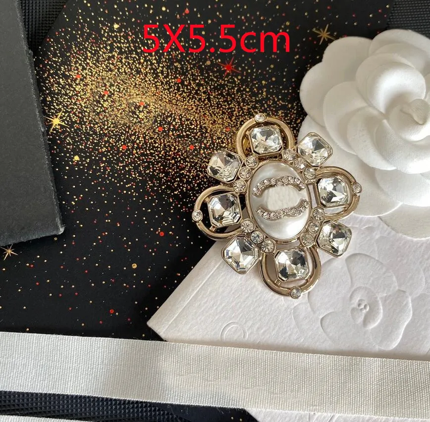 Top Grade Brand Desigenr Letter Brooches Luxury Men Women Inlaid