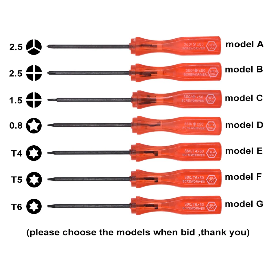 Kırmızı 360 Tornavida Tri Kanat 2.5 Y 2.0 Phillips PH00 1.2 Pentalobe P5 Yıldız Torx T4 T5 T6 Triwing y Vidalı Yerine Anahtar 1000 PC/Lot