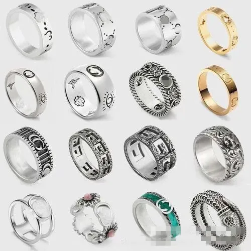 Bnad Ring Silver Love Yüzükler Tasarımcı Erkekler ve Kadınlar İçin Lüks Takı