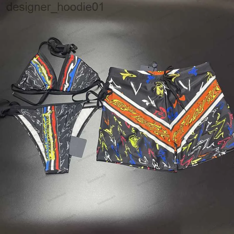 Kvinnors badkläder designer bikini kvinnor badkläder sexiga flickor baddräkt sommar baddräkt strand bikinis set brev mönster kvinnor bodysuit badkläder par mens t