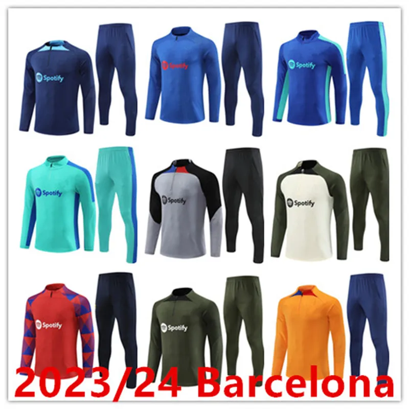 Ansu Fati Camisetas de Kit Football 2023/24 Men Kids Tracksuit Barca مجموعة الأولاد البالغين Griezmann F. De Jong Suit Chandal Futbol Survlement