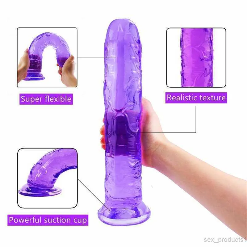 Seksspeeltje stimulator Realistische dildo met zuignap Flexibele enorme nep-penis voor vrouwen Lichaamsveilige grote anale buttplug Seksspeeltjewinkel AdultERKQ