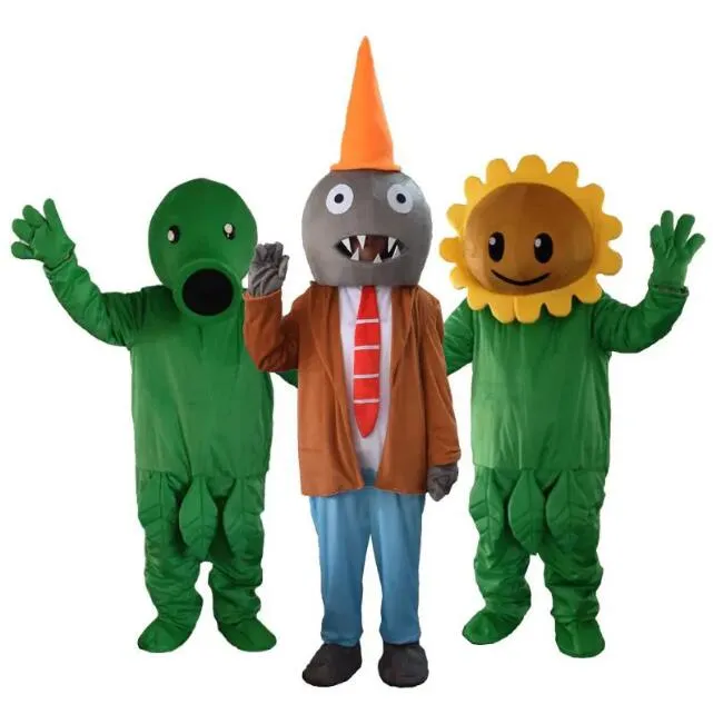 2024 عالية الجودة النباتات الساخنة V.S. Zombies Mascot Costume Size Size Size ANIME ANIME CLOTING PARTING MAPTER FREE