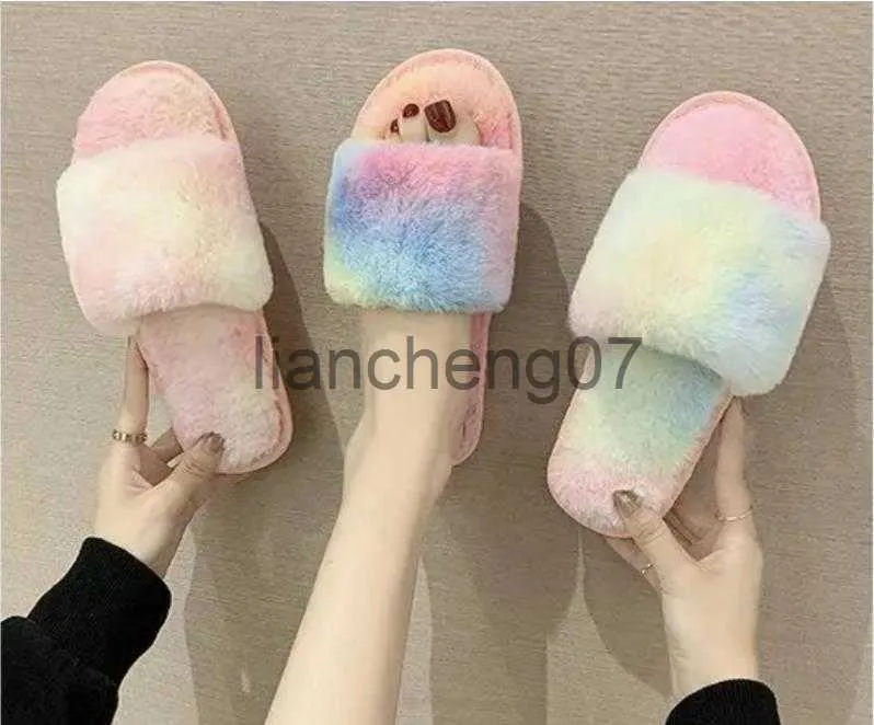 Slippers Designer shoes support customized wool slippers one line wool slippers winter anti slip couples home cotton slippers top-notch factory shoes x0909