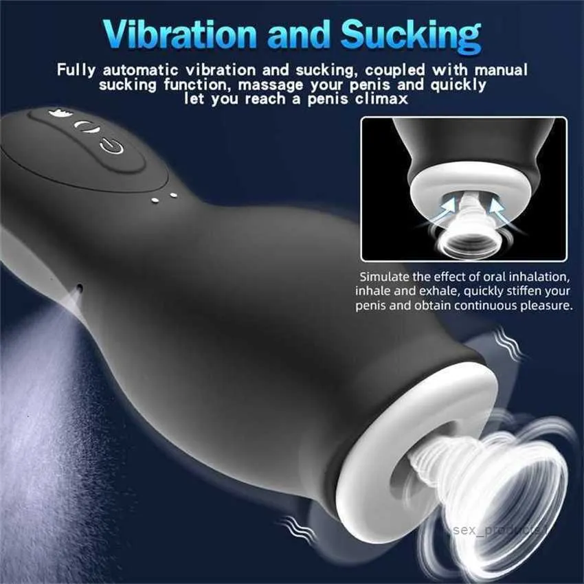 Massaggiatore Pompino Automatico Succhia Potente Uomo Aircraft Cup Schwanz Lutschen Masturbato Pour Homme Succhiare il pene orale Sextool for MenP2BS