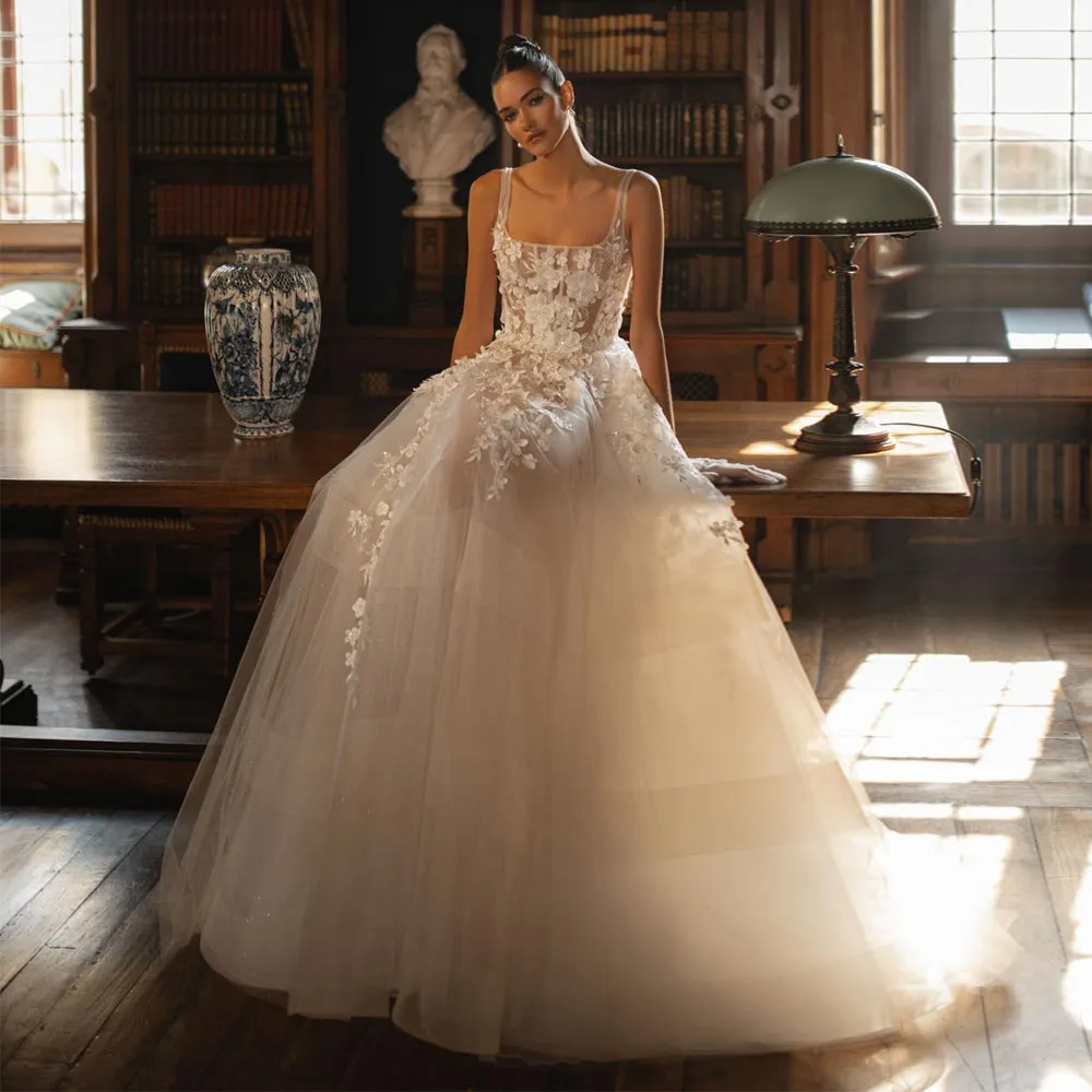 Save Big on Bulk A Line Lace Bridal Gowns Berta Lace Appliqued Wedding Dress Beaded Bridal Gown With Square Neckline, A Line Tulle, And Sweep Train | ... Save Big on Bulk A Line Lace Bridal Gowns Berta Lace Appliqued Wedding Dress Beaded Bridal Gown With Square Neckline, A Line Tulle, And Sweep Train | ...