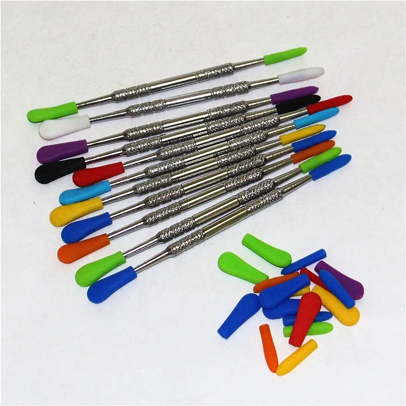 120mm wax carving tool with silicone tips smoking metal dabber tools glass ball carb caps ash catchers silicon 7098756