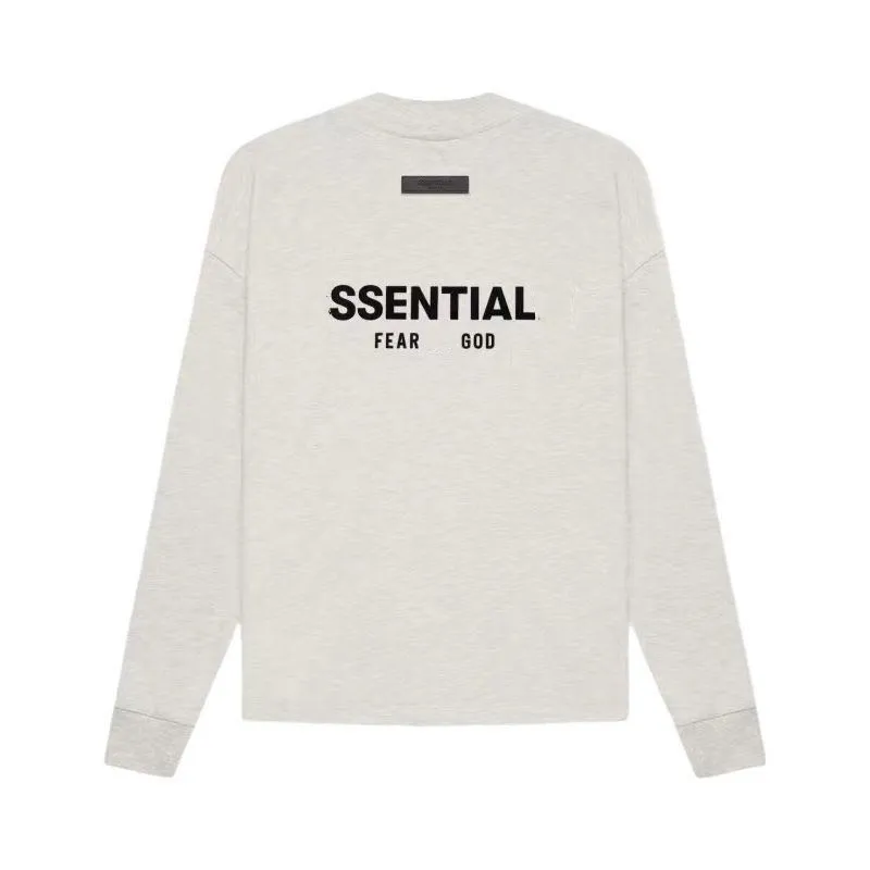 Fear flocked letters ESS printing consistent Ningbo factory direct shipping pullover padded round neck sweater men and women with the same paragraph