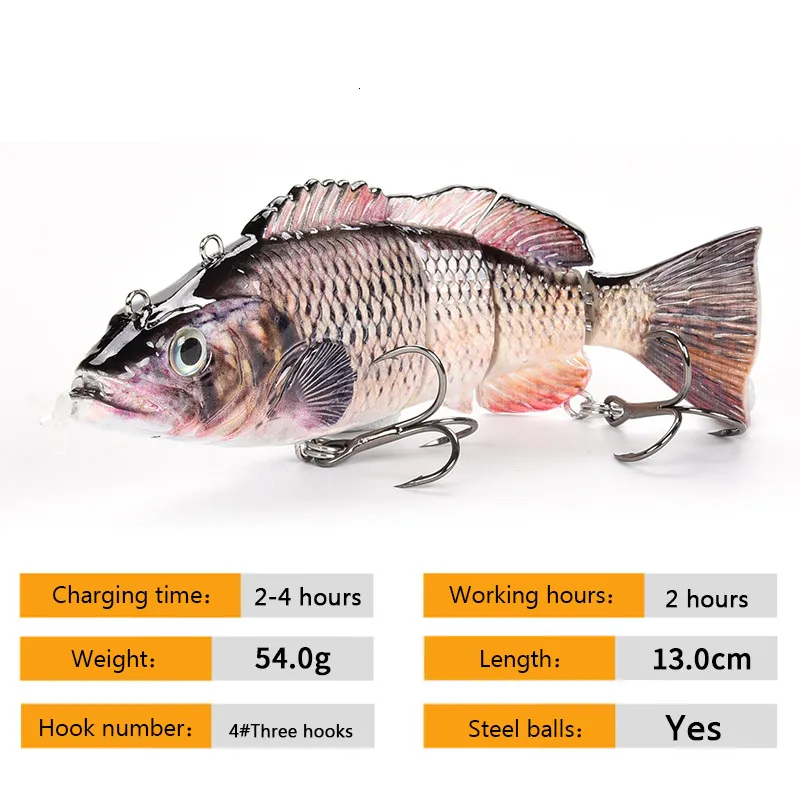 Baits Lures Electric Fishing Lure USB Multi Joint Bait Hard Wobblers  Sinking Fishing Lures LED Light Swimbait Rechargeable Lure 230909 From  Ren05, $20.89