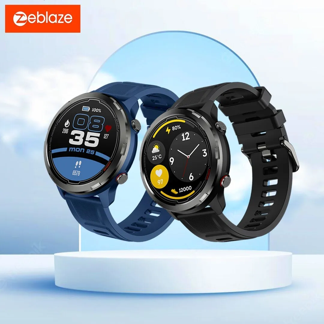 스마트 시계 Zeblaze Stratos 2 Lite Outdoor GPS 시계 다중 스포츠 모드 나침반 24 시간 건강 추적 5 ATM 230909