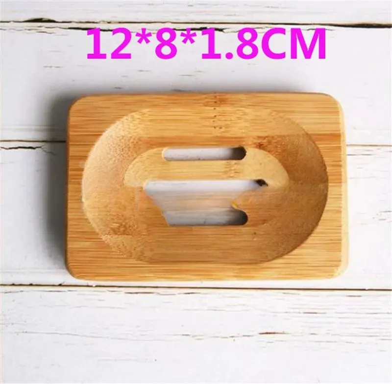 Drain Soap Box Square Eco-Friendly Wooden Soap Tray Holder Natural Bamboo Wood Soap Dish Storage Holder Bathroom Round