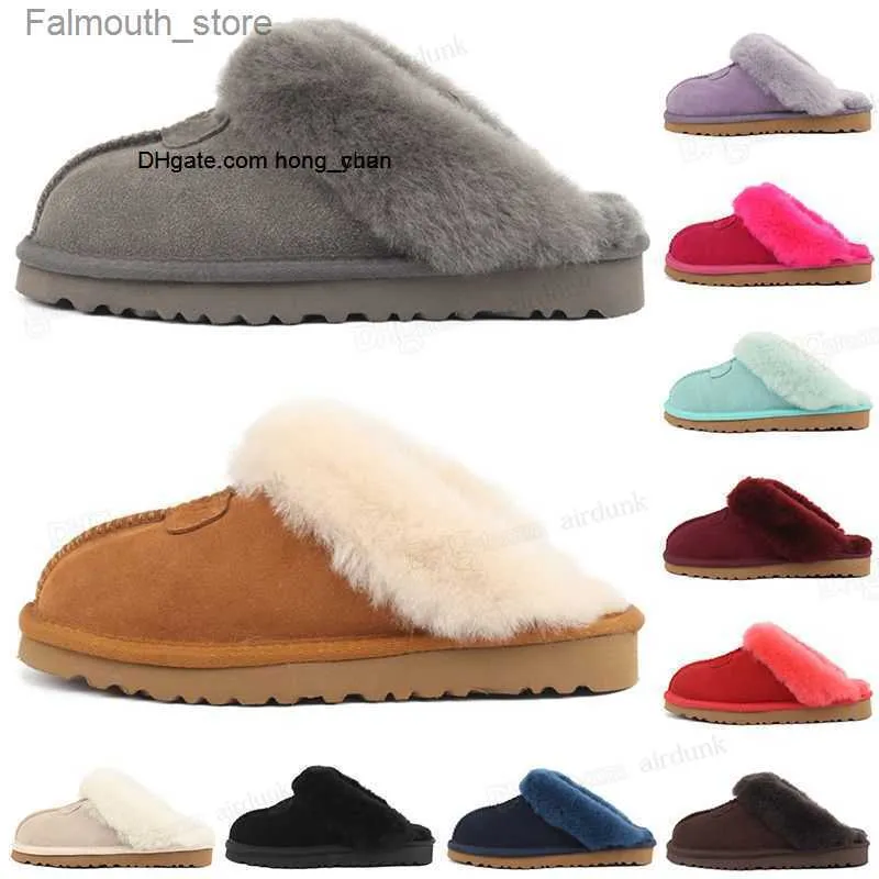 Slippers Hot sell Classic Warm slippers fur design AUS 51250 goat skin sheepskin snow boots winter Cotton Slippers WGG S5125 ladies girls shoe Size Q230909