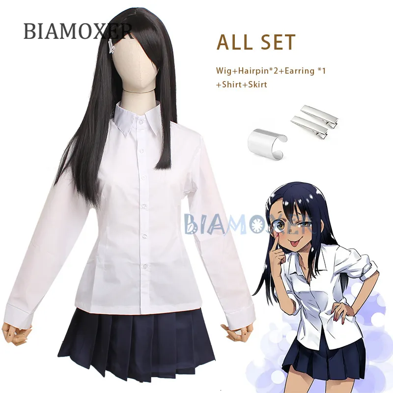 Cosplay Wigs Anime Ijiranaide Nagatoro San Nagatoro Hayase Cosplay Costume Hair Wig Hairpin Earring Ear Jacket Cosplay Prop Outfits All Set 230908