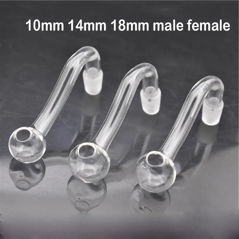 20 pcs vidro fumar tubos de queimador de óleo tigelas 10mm 14mm 18mm masculino feminino mistura conjunta mão óleo adaptador tubo para água narguilé fumar acessórios